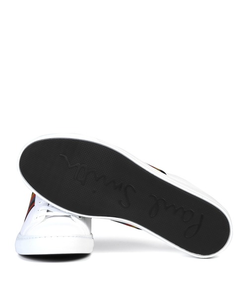 Paul Smith（ポールスミス）の「ブライトストライプレザースニーカー / 200801 HANS（スニーカー・メンズ・ホワイト/ブラック・SMALL/MEDIUM/LARGE/X-LARGE）」の4枚目の写真