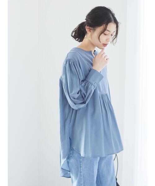 Green　Parks（グリーンパークス）の「フレアブラウス＊（Tシャツ/カットソー・レディース・ベージュ/オフホワイト/ブルー・FREE）」の18枚目の写真