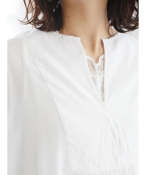 Green　Parks（グリーンパークス）の「フレアブラウス＊（Tシャツ/カットソー・レディース・ベージュ/オフホワイト/ブルー・FREE）」の9枚目の写真