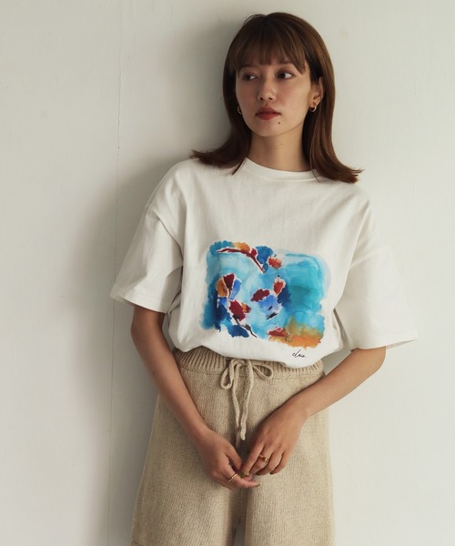 CLEIO（クレイオ）の「【CLEIO】ウォーターペイントTシャツ（Tシャツ/カットソー・レディース・ホワイト/ベージュ/ホワイト系その他/ベージュ系その他・FREE）」の20枚目の写真