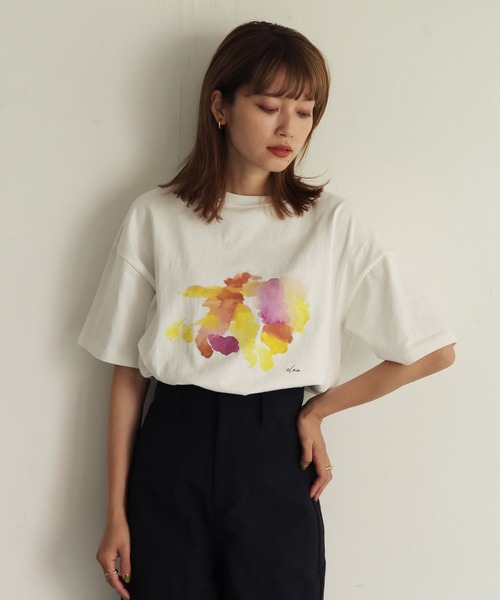 CLEIO（クレイオ）の「【CLEIO】ウォーターペイントTシャツ（Tシャツ/カットソー・レディース・ホワイト/ベージュ/ホワイト系その他/ベージュ系その他・FREE）」の21枚目の写真