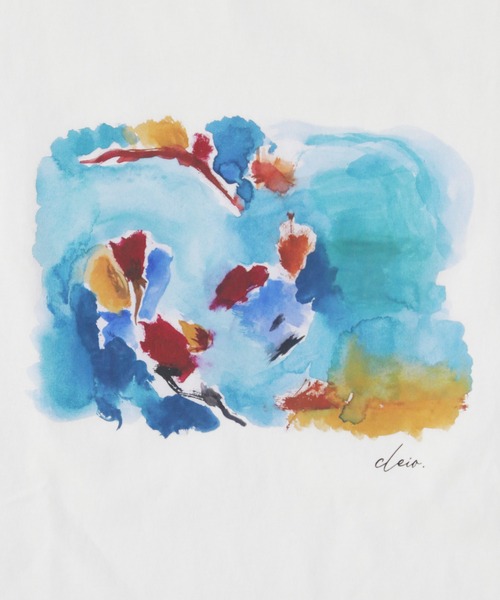 CLEIO（クレイオ）の「【CLEIO】ウォーターペイントTシャツ（Tシャツ/カットソー・レディース・ホワイト/ベージュ/ホワイト系その他/ベージュ系その他・FREE）」の7枚目の写真