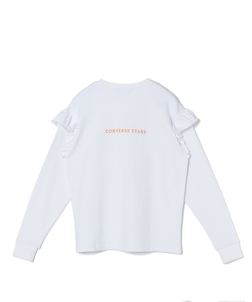 CONVERSE STARS(コンバーススターズ)の「袖フリルプルオーバー(Tシャツ/カットソー・レディース・ホワイト/ブラック・FREE)」の2枚目の写真