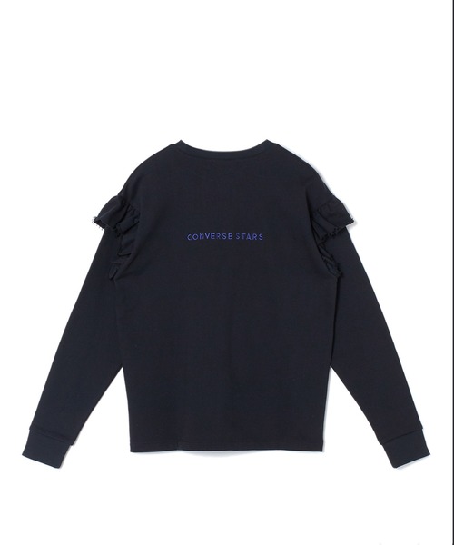 CONVERSE STARS(コンバーススターズ)の「袖フリルプルオーバー(Tシャツ/カットソー・レディース・ホワイト/ブラック・FREE)」の10枚目の写真