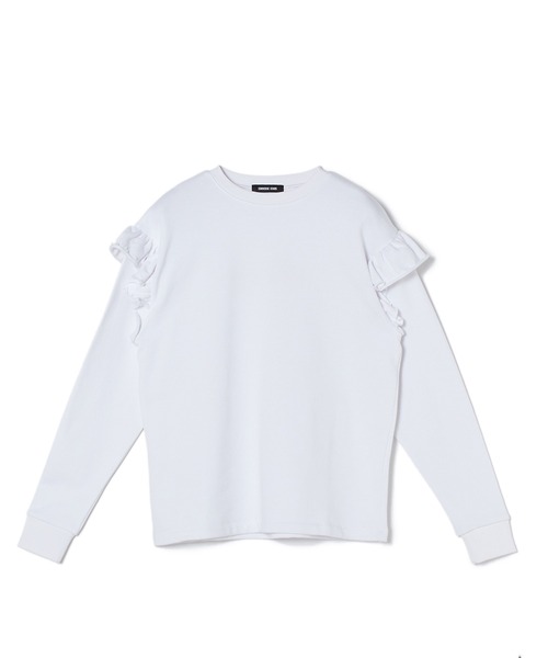 CONVERSE STARS(コンバーススターズ)の「袖フリルプルオーバー(Tシャツ/カットソー・レディース・ホワイト/ブラック・FREE)」の11枚目の写真