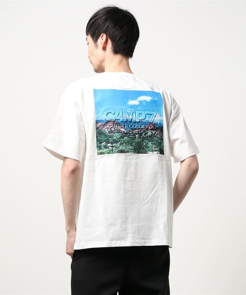 CAMP7（キャンプセブン）の「【CAMP7】エンボスフォトＴシャツ（Tシャツ/カットソー・メンズ・ブラック/オリーブ/ホワイト・L/M/XL）」の6枚目の写真
