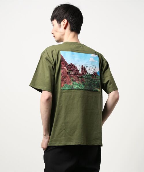 CAMP7（キャンプセブン）の「【CAMP7】エンボスフォトＴシャツ（Tシャツ/カットソー・メンズ・ブラック/オリーブ/ホワイト・L/M/XL）」の5枚目の写真
