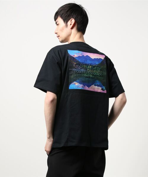 CAMP7（キャンプセブン）の「【CAMP7】エンボスフォトＴシャツ（Tシャツ/カットソー・メンズ・ブラック/オリーブ/ホワイト・L/M/XL）」の4枚目の写真