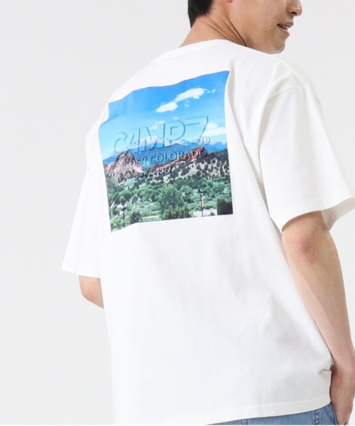 CAMP7（キャンプセブン）の「【CAMP7】エンボスフォトＴシャツ（Tシャツ/カットソー・メンズ・ブラック/オリーブ/ホワイト・L/M/XL）」の2枚目の写真