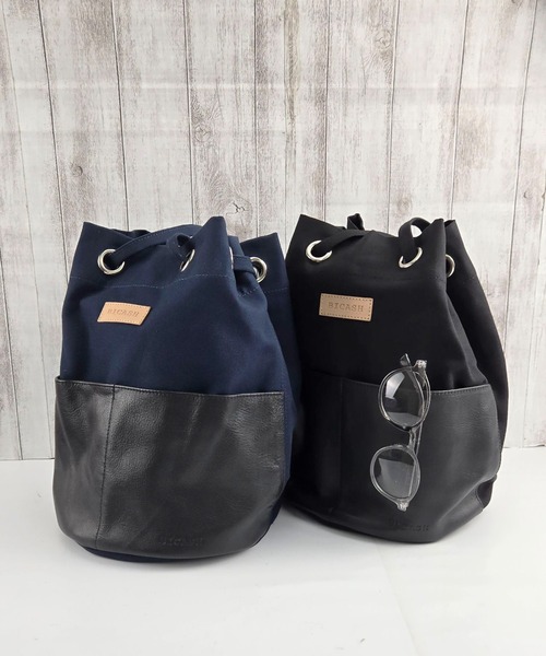 BICASH(ビカーシ)の「【BICASH/ビカーシ】キャンバス 巾着バッグ/#B856(トートバッグ・メンズ・ブラック/ネイビー/グレー・FREE)」の1枚目の写真