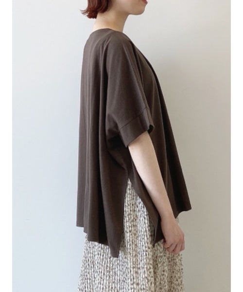 Samansa Mos2 blue(サマンサモスモスブルー)の「ポンチョTEE(Tシャツ/カットソー・レディース・ブラウン/オフホワイト/サックスブルー・フリ-)」の2枚目の写真