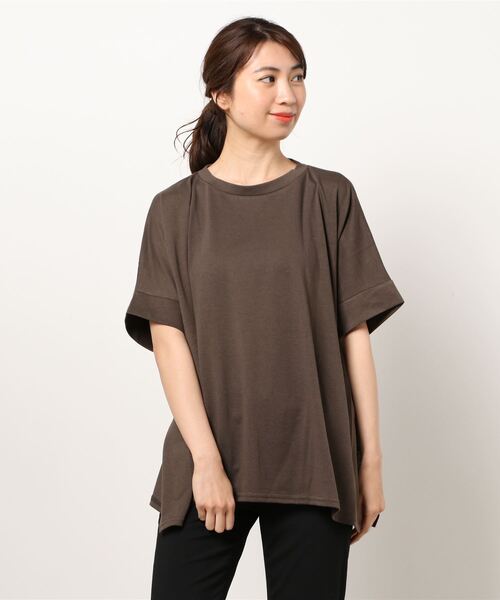 Samansa Mos2 blue(サマンサモスモスブルー)の「ポンチョTEE(Tシャツ/カットソー・レディース・ブラウン/オフホワイト/サックスブルー・フリ-)」の8枚目の写真