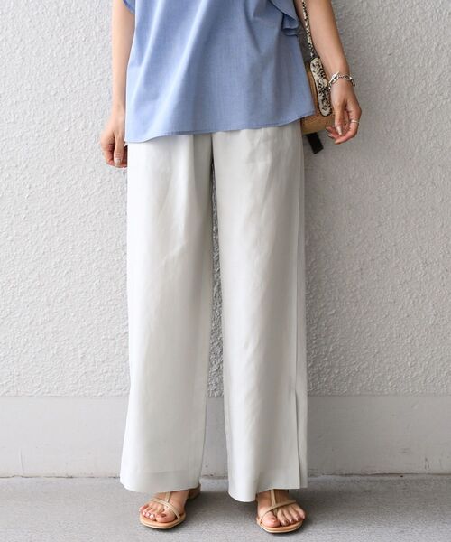 SHIPS（シップス）の「〈手洗い可能〉ソリッド/ドット サイドベンツイージーパンツ◇（その他パンツ・レディース・ライトグレー/ブラック/グリーン・38/36）」の15枚目の写真