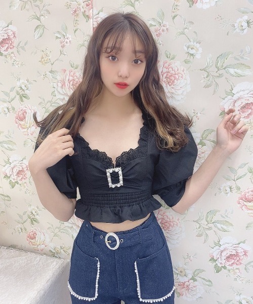 Swankiss（スワンキス）の「TS denim puff TOPS（その他トップス・レディース・ブラック/ピンク/ブルー・FREE）」の2枚目の写真