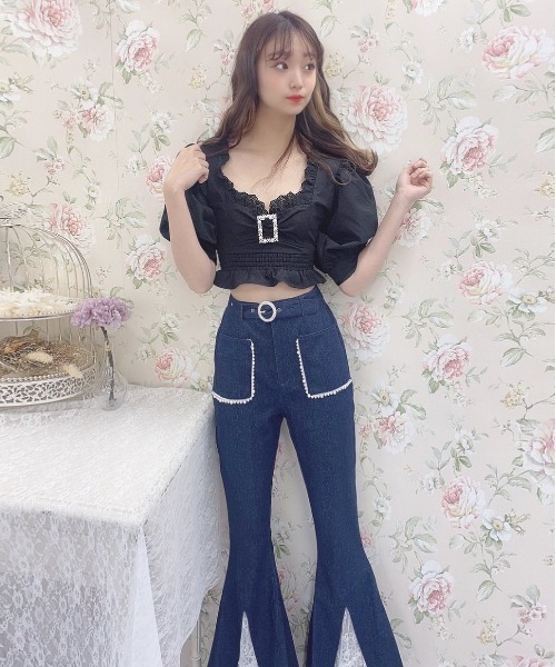 Swankiss（スワンキス）の「TS denim puff TOPS（その他トップス・レディース・ブラック/ピンク/ブルー・FREE）」の9枚目の写真