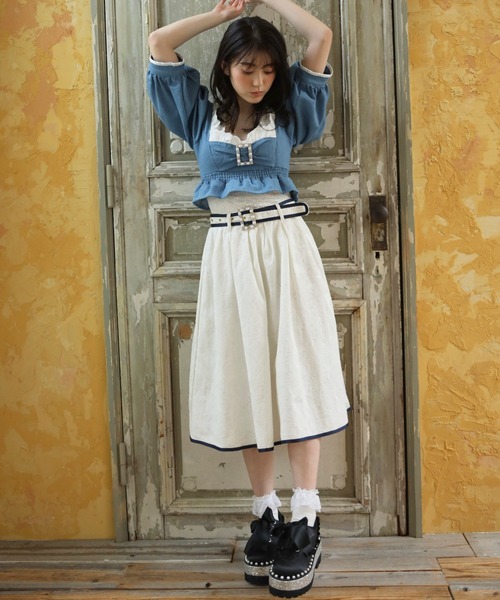 Swankiss（スワンキス）の「TS denim puff TOPS（その他トップス・レディース・ブラック/ピンク/ブルー・FREE）」の7枚目の写真