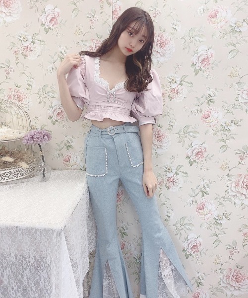 Swankiss（スワンキス）の「TS denim puff TOPS（その他トップス・レディース・ブラック/ピンク/ブルー・FREE）」の12枚目の写真