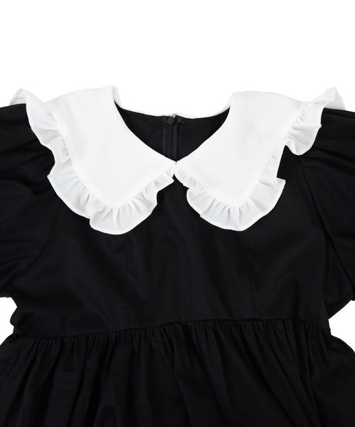 PUNYUS（プニュズ）の「半袖フリルカラーワンピース（ワンピース・レディース・ブラック・1/2/4/3）」の10枚目の写真