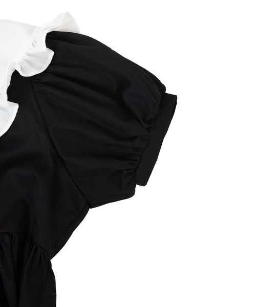 PUNYUS（プニュズ）の「半袖フリルカラーワンピース（ワンピース・レディース・ブラック・1/2/4/3）」の11枚目の写真