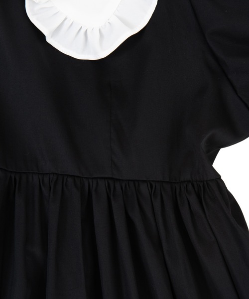 PUNYUS（プニュズ）の「半袖フリルカラーワンピース（ワンピース・レディース・ブラック・1/2/4/3）」の7枚目の写真