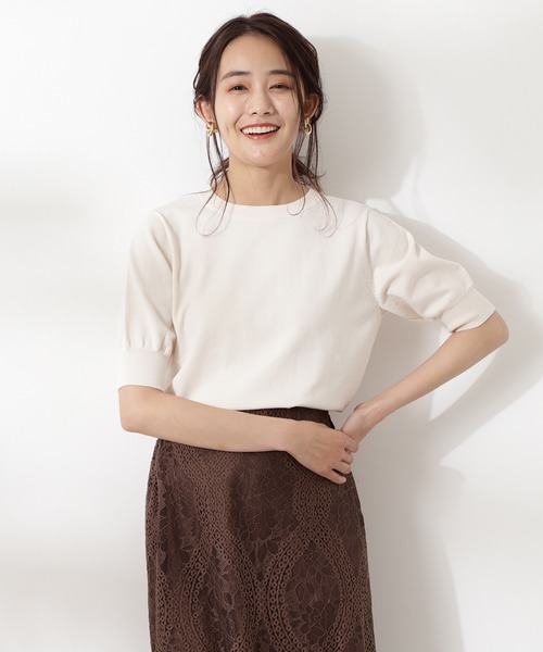 N.(N. Natural Beauty Basic)(エヌエヌナチュラルビューティーベーシック)の「◆パールボタン2WAYニット(ニット/セーター・レディース・ネイビー/レッド/オフホワイト/グリーン・MEDIUM)」の12枚目の写真