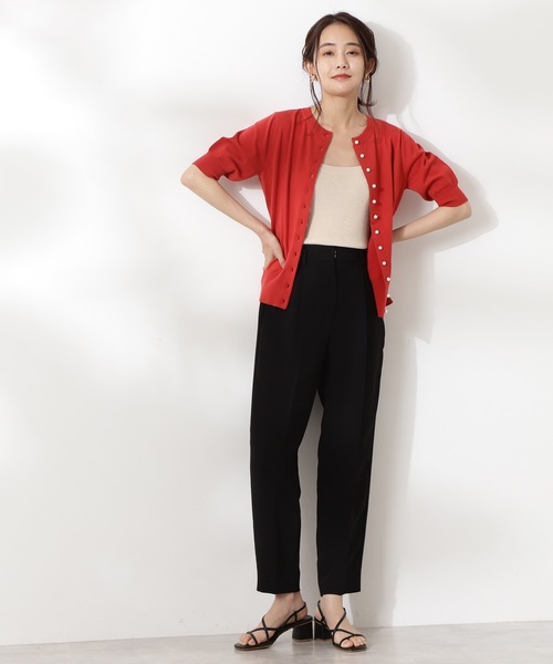 N.(N. Natural Beauty Basic)(エヌエヌナチュラルビューティーベーシック)の「◆パールボタン2WAYニット(ニット/セーター・レディース・ネイビー/レッド/オフホワイト/グリーン・MEDIUM)」の8枚目の写真