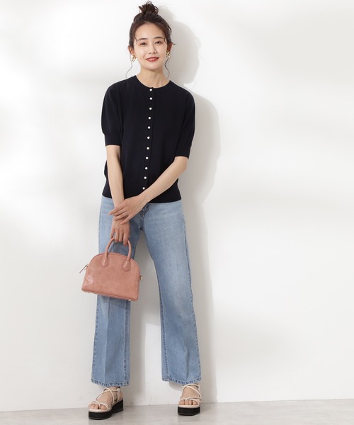 N.(N. Natural Beauty Basic)(エヌエヌナチュラルビューティーベーシック)の「◆パールボタン2WAYニット(ニット/セーター・レディース・ネイビー/レッド/オフホワイト/グリーン・MEDIUM)」の16枚目の写真