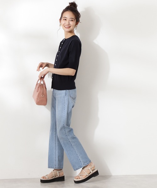 N.(N. Natural Beauty Basic)(エヌエヌナチュラルビューティーベーシック)の「◆パールボタン2WAYニット(ニット/セーター・レディース・ネイビー/レッド/オフホワイト/グリーン・MEDIUM)」の7枚目の写真