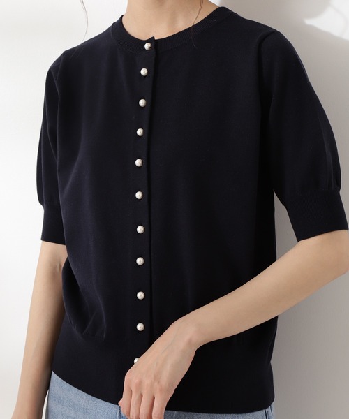 N.(N. Natural Beauty Basic)(エヌエヌナチュラルビューティーベーシック)の「◆パールボタン2WAYニット(ニット/セーター・レディース・ネイビー/レッド/オフホワイト/グリーン・MEDIUM)」の10枚目の写真