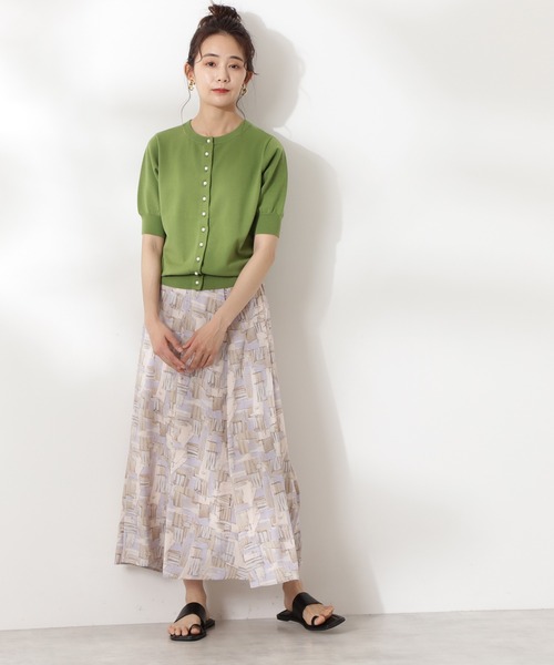 N.(N. Natural Beauty Basic)(エヌエヌナチュラルビューティーベーシック)の「◆パールボタン2WAYニット(ニット/セーター・レディース・ネイビー/レッド/オフホワイト/グリーン・MEDIUM)」の9枚目の写真