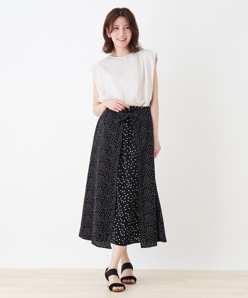 SHOO・LA・RUE（シューラルー）の「◆ラップ風Aラインドットスカート（スカート・レディース・ブラック系5/ネイビー系5・00）」の9枚目の写真