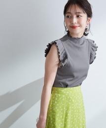 VIS | フリルスリーブランダムテレコプルオーバー(Tシャツ/カットソー)