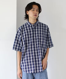 BEAMS | BEAMS / インディゴ チェック イージー ボタンダウンシャツ(Tシャツ/カットソー)