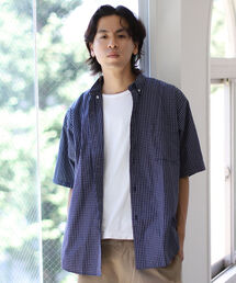 BEAMS | BEAMS / インディゴ チェック イージー ボタンダウンシャツ(Tシャツ/カットソー)