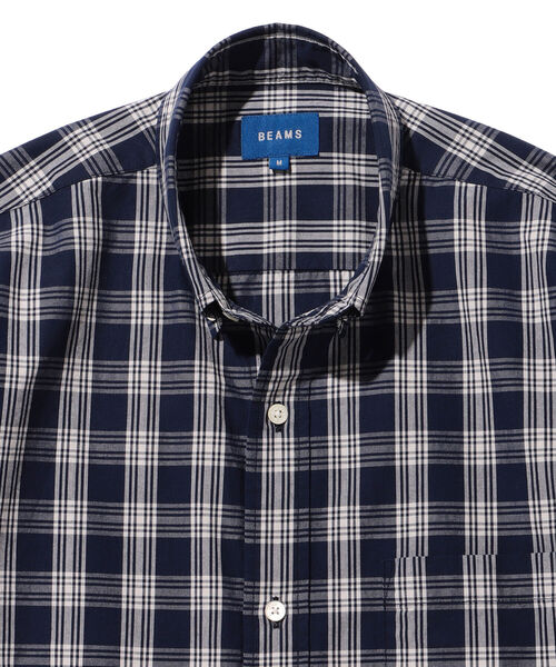 BEAMS（ビームス）の「BEAMS / インディゴ チェック イージー ボタンダウンシャツ（Tシャツ/カットソー・メンズ・ネイビー/インディゴブルー・SMALL/MEDIUM/LARGE/X-LARGE）」の11枚目の写真
