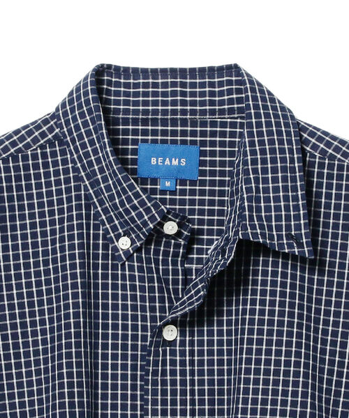 BEAMS（ビームス）の「BEAMS / インディゴ チェック イージー ボタンダウンシャツ（Tシャツ/カットソー・メンズ・ネイビー/インディゴブルー・SMALL/MEDIUM/LARGE/X-LARGE）」の16枚目の写真