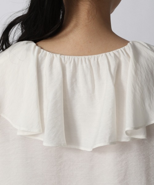 LOWRYS FARM（ローリーズファーム）の「フリルブラウスノースリーブ　952515（シャツ/ブラウス・レディース・ブラック/アイボリー/パープル/グリーン・FREE）」の15枚目の写真