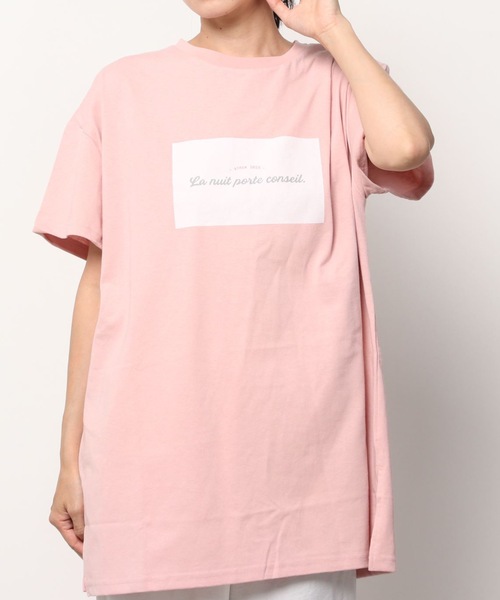 REVEYU(レブユー)の「REVEYU/Sleep on it BIGTシャツ(Tシャツ/カットソー・レディース・ブラック/オフホワイト/ブルー/グリーン系その他/ライトピンク・FREE)」の6枚目の写真