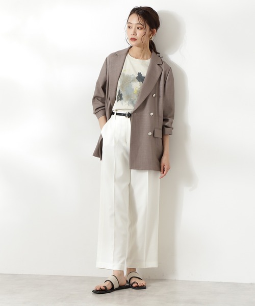 N.(N. Natural Beauty Basic)(エヌエヌナチュラルビューティーベーシック)の「ニュアンスプリントTシャツ(Tシャツ/カットソー・レディース・ホワイト/ベージュ・MEDIUM)」の12枚目の写真