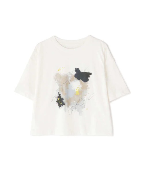 N.(N. Natural Beauty Basic)(エヌエヌナチュラルビューティーベーシック)の「ニュアンスプリントTシャツ(Tシャツ/カットソー・レディース・ホワイト/ベージュ・MEDIUM)」の15枚目の写真