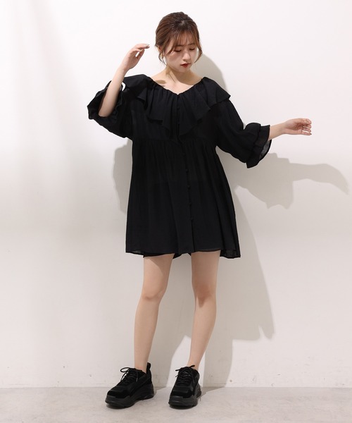 one after another NICE CLAUP（ワンアフターアナザーナイスクラップ）の「厚底スニーカー（スニーカー・レディース・ブラック/ピンク・LL/S/M/L）」の3枚目の写真