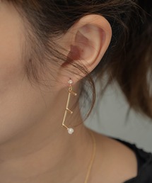 【 SALON / サロン 】 オリジナル手書き風イニシャル アシンメトリーピアス ★