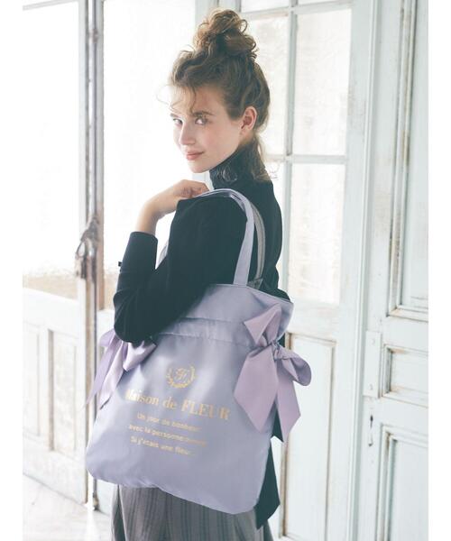 Maison de FLEUR（メゾンドフルール）の「ダブルリボントートバッグ（トートバッグ・レディース・ブラック/ネイビー/ブルー/ピンク系その他3/スモーキーグリーン系・FREE）」の13枚目の写真