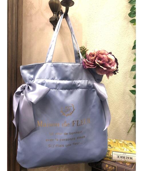 Maison de FLEUR（メゾンドフルール）の「ダブルリボントートバッグ（トートバッグ・レディース・ブラック/ネイビー/ブルー/ピンク系その他3/スモーキーグリーン系・FREE）」の16枚目の写真