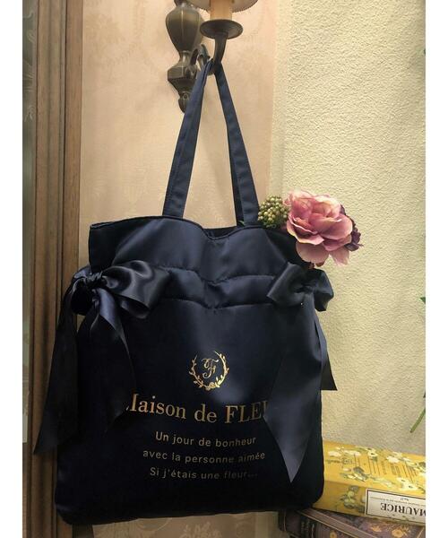 Maison de FLEUR（メゾンドフルール）の「ダブルリボントートバッグ（トートバッグ・レディース・ブラック/ネイビー/ブルー/ピンク系その他3/スモーキーグリーン系・FREE）」の19枚目の写真