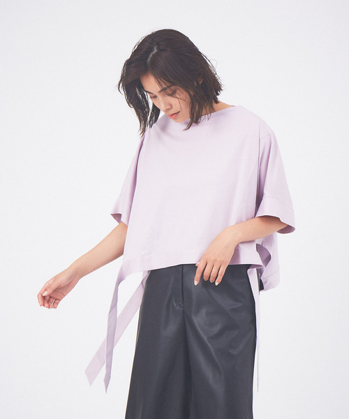 qualite（カリテ）の「ラウンドヘムカットソー（Tシャツ/カットソー・レディース・ホワイト/ラベンダー/ブラック・フリー）」の3枚目の写真