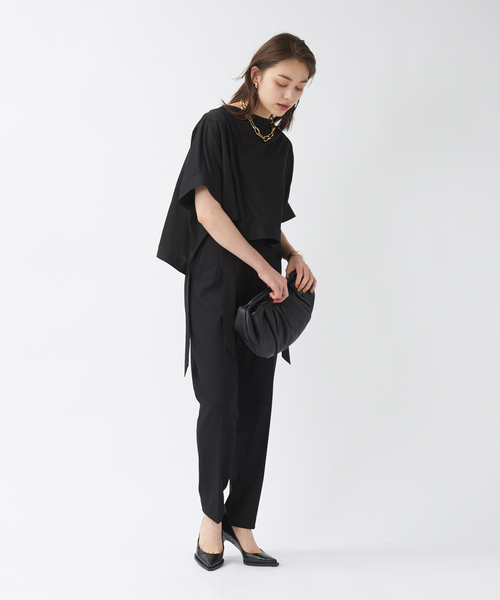 qualite（カリテ）の「ラウンドヘムカットソー（Tシャツ/カットソー・レディース・ホワイト/ラベンダー/ブラック・フリー）」の4枚目の写真