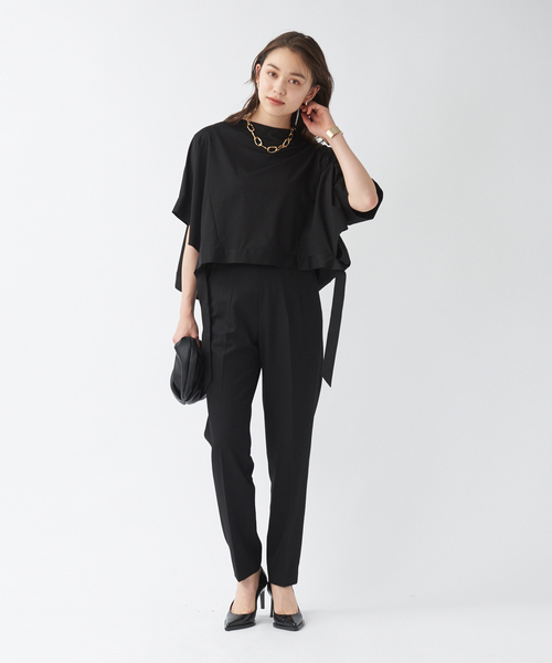 qualite（カリテ）の「ラウンドヘムカットソー（Tシャツ/カットソー・レディース・ホワイト/ラベンダー/ブラック・フリー）」の5枚目の写真