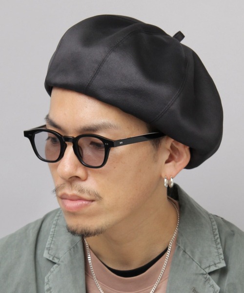 Mr.COVER(ミスターカバー)の「Mr.COVER / ミスターカバー / 日本製 / ポリレザー ボリュームシルエット パネルベレー / ベレー帽(ハンチング/ベレー帽・メンズ・ブラック・FREE)」の16枚目の写真