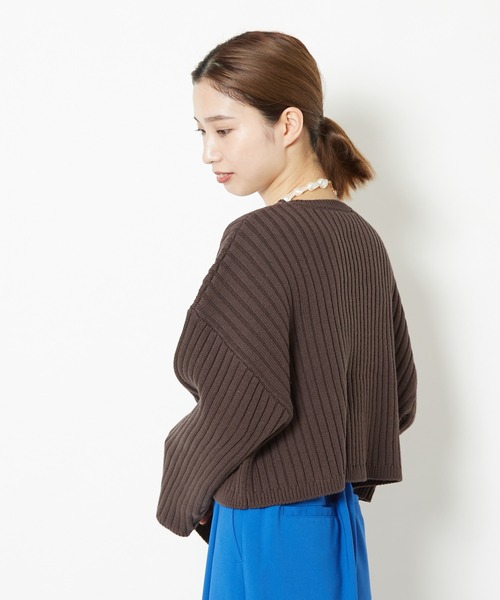 CIAOPANIC(チャオパニック)の「リブショートニットプルオーバー(ニット/セーター・レディース・ホワイト/ブラック/ブラウン/ピンク/グリーン・FREE)」の16枚目の写真